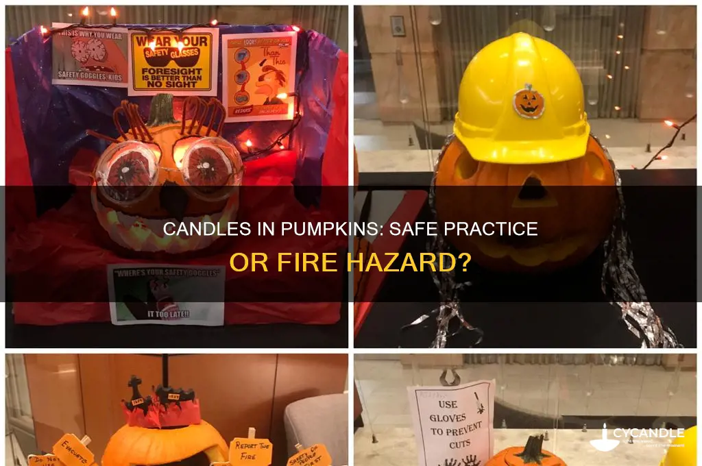 is it safe to put a candle in a pumpkin