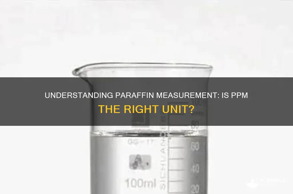 is paraffin measured in ppm
