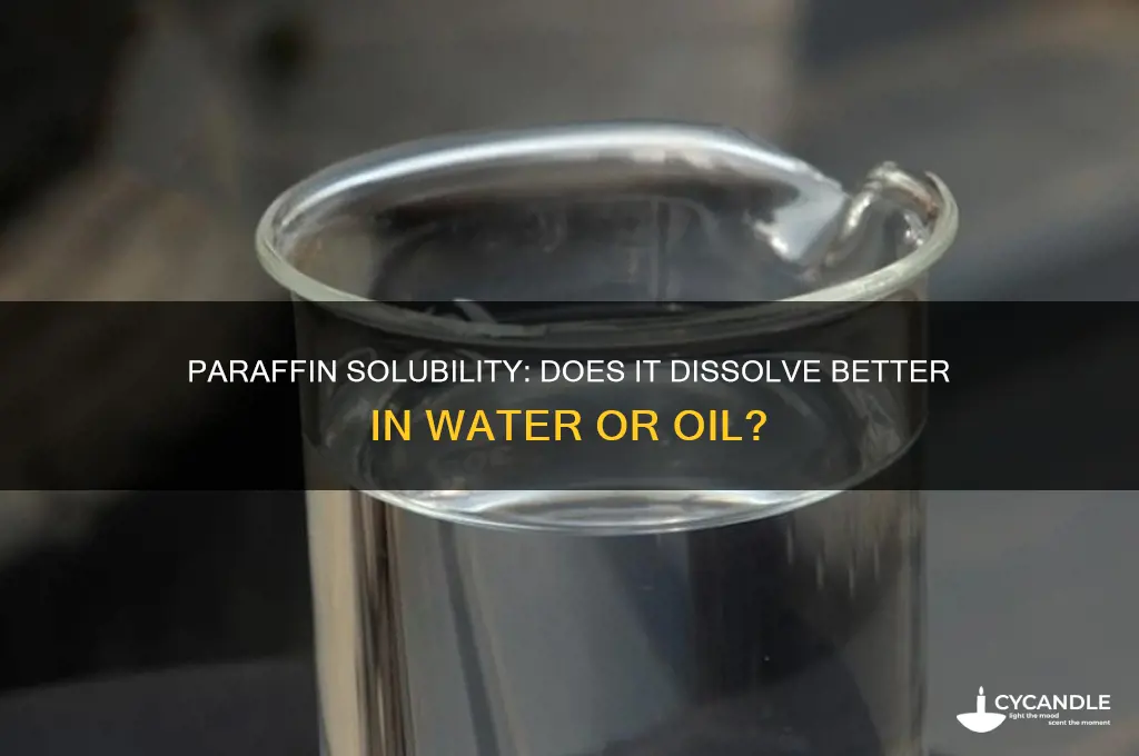 is paraffin more likely to dissolve in water or oil