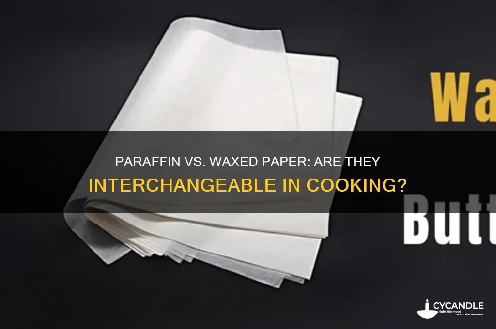 is paraffin paper interchangable with waxed papaer
