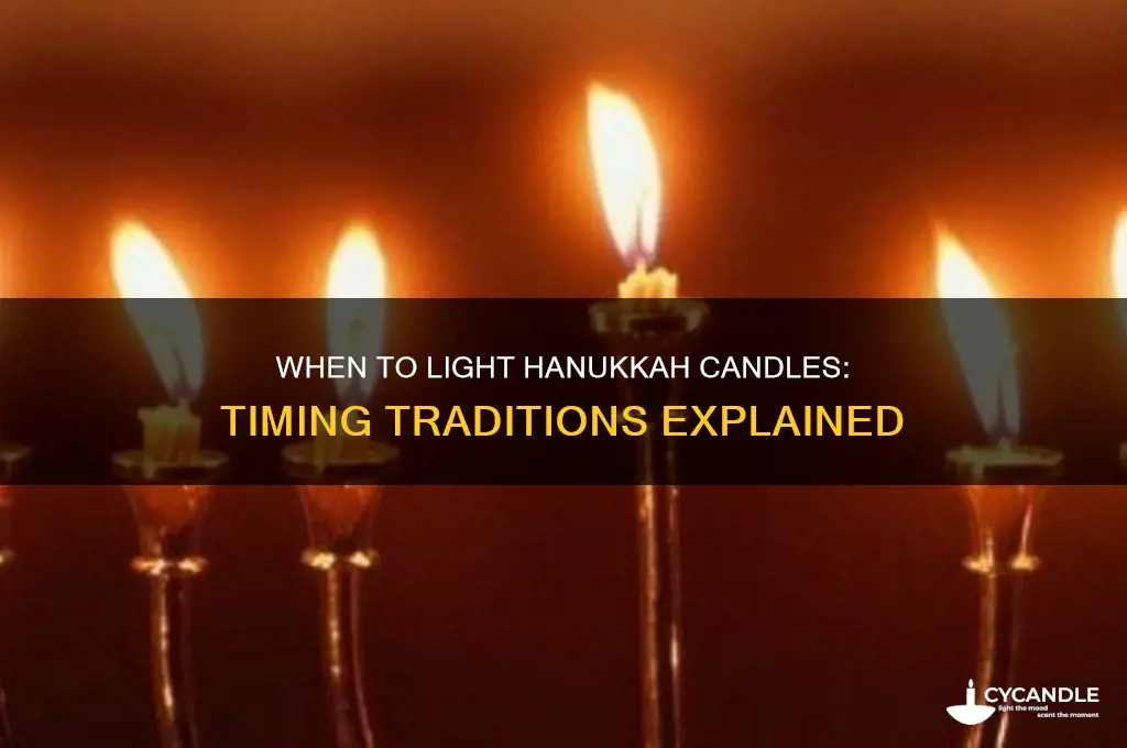 is there a set time to light hanukkah candles