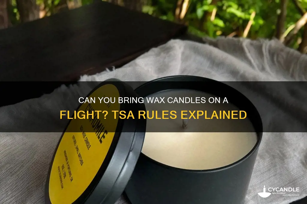 is wax candle allowed in flight