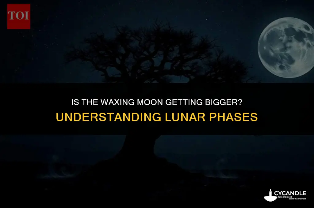is waxing moon getting bigger