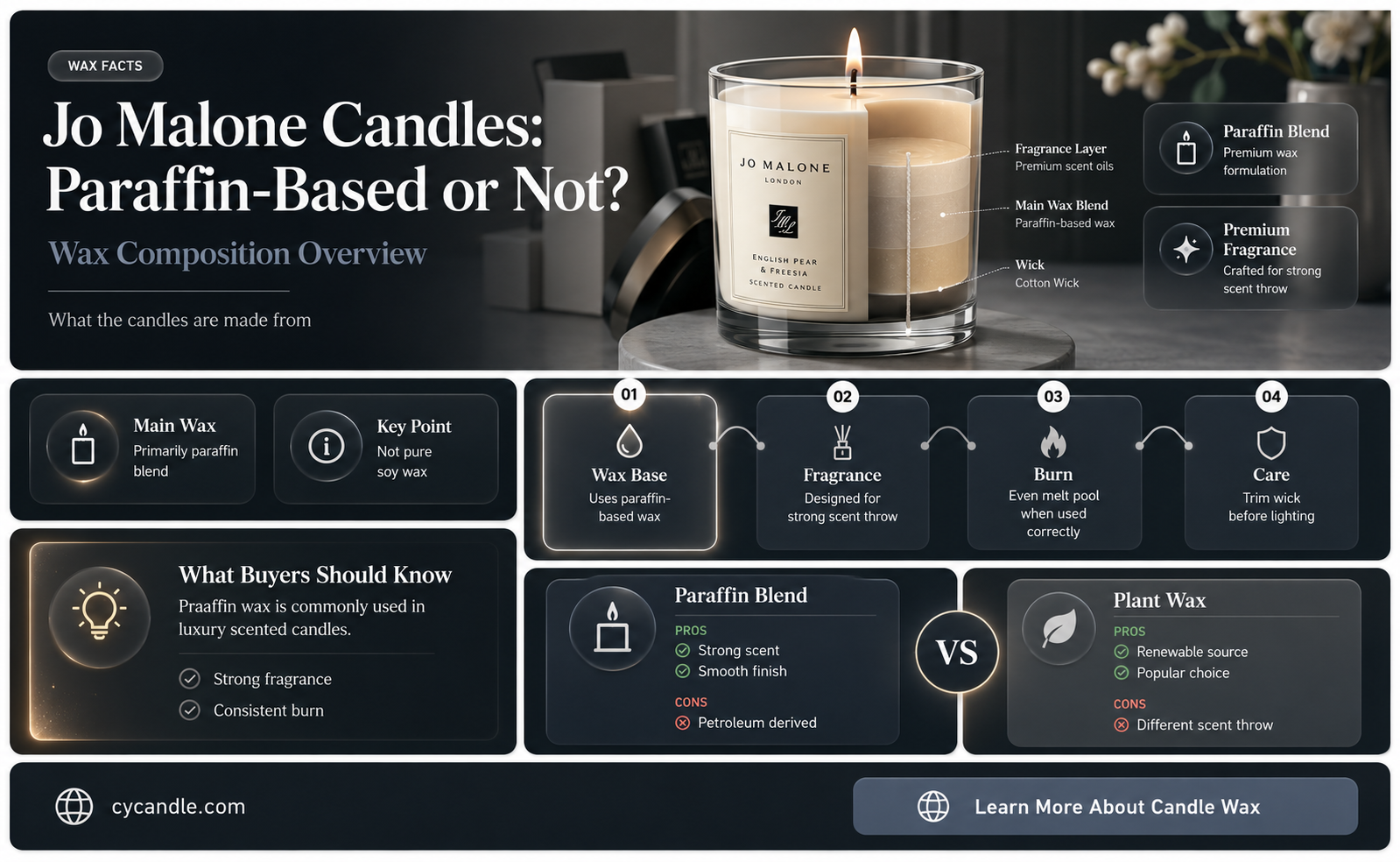 are jo malone candles made from paraffin