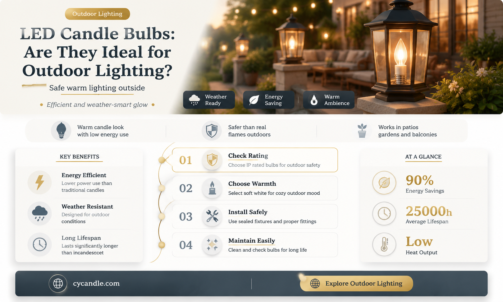 are led candle light bulbs suitable for outdoor use