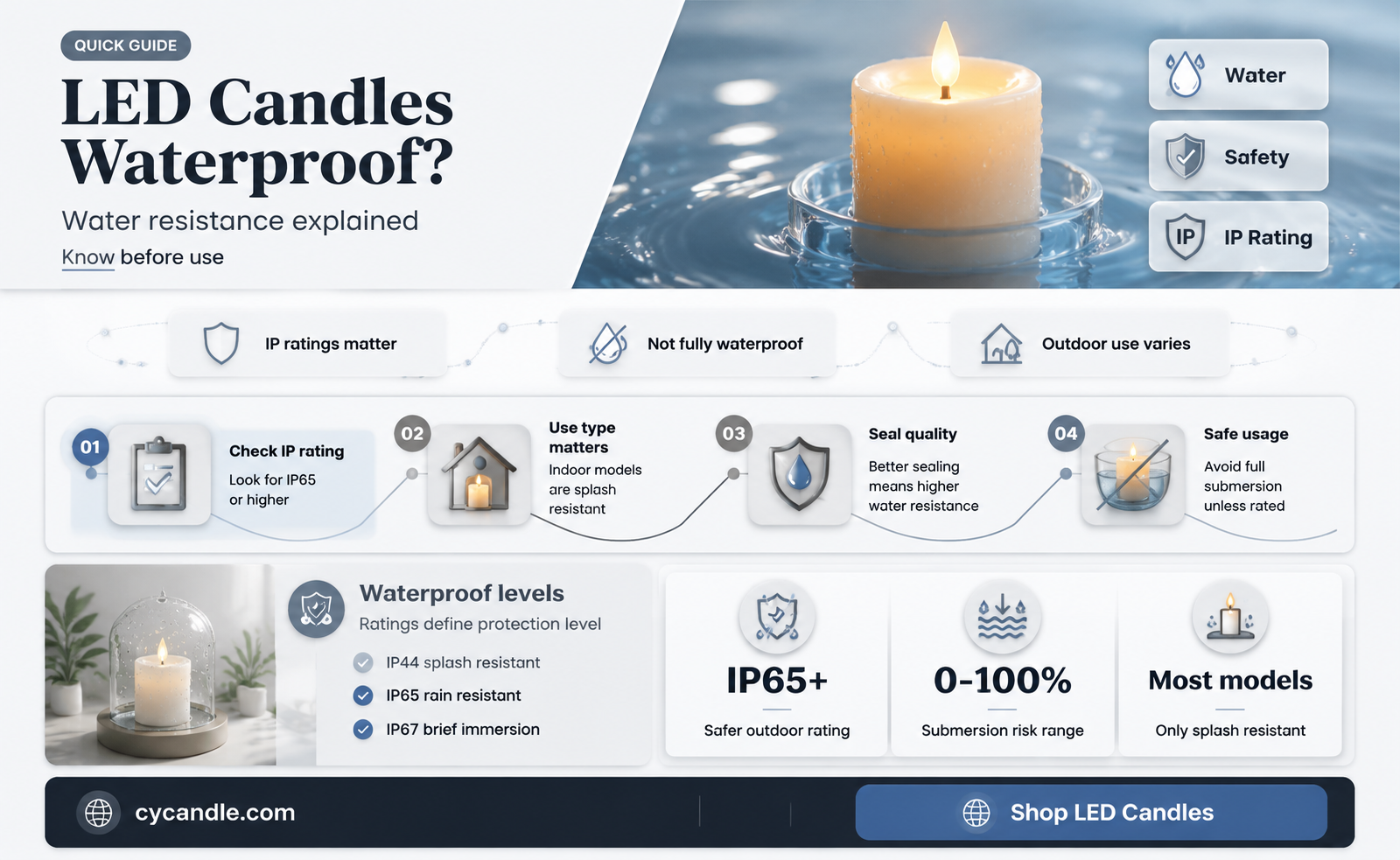 are led candles waterproof