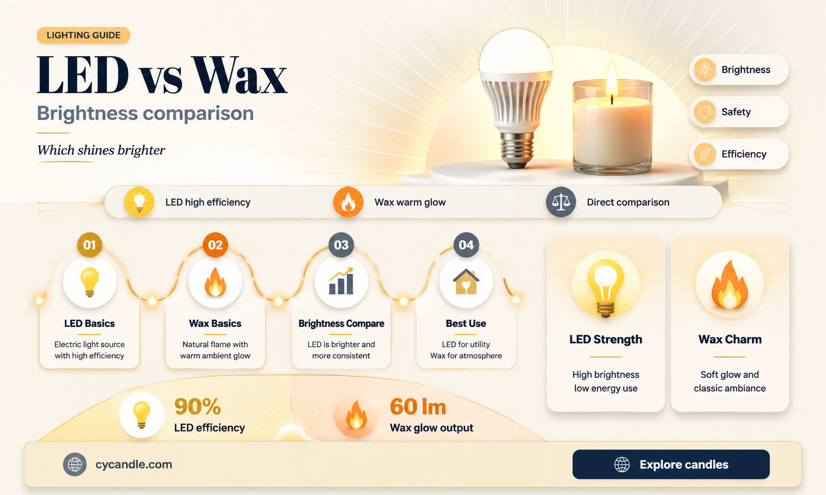 are led candles or real candles brighter
