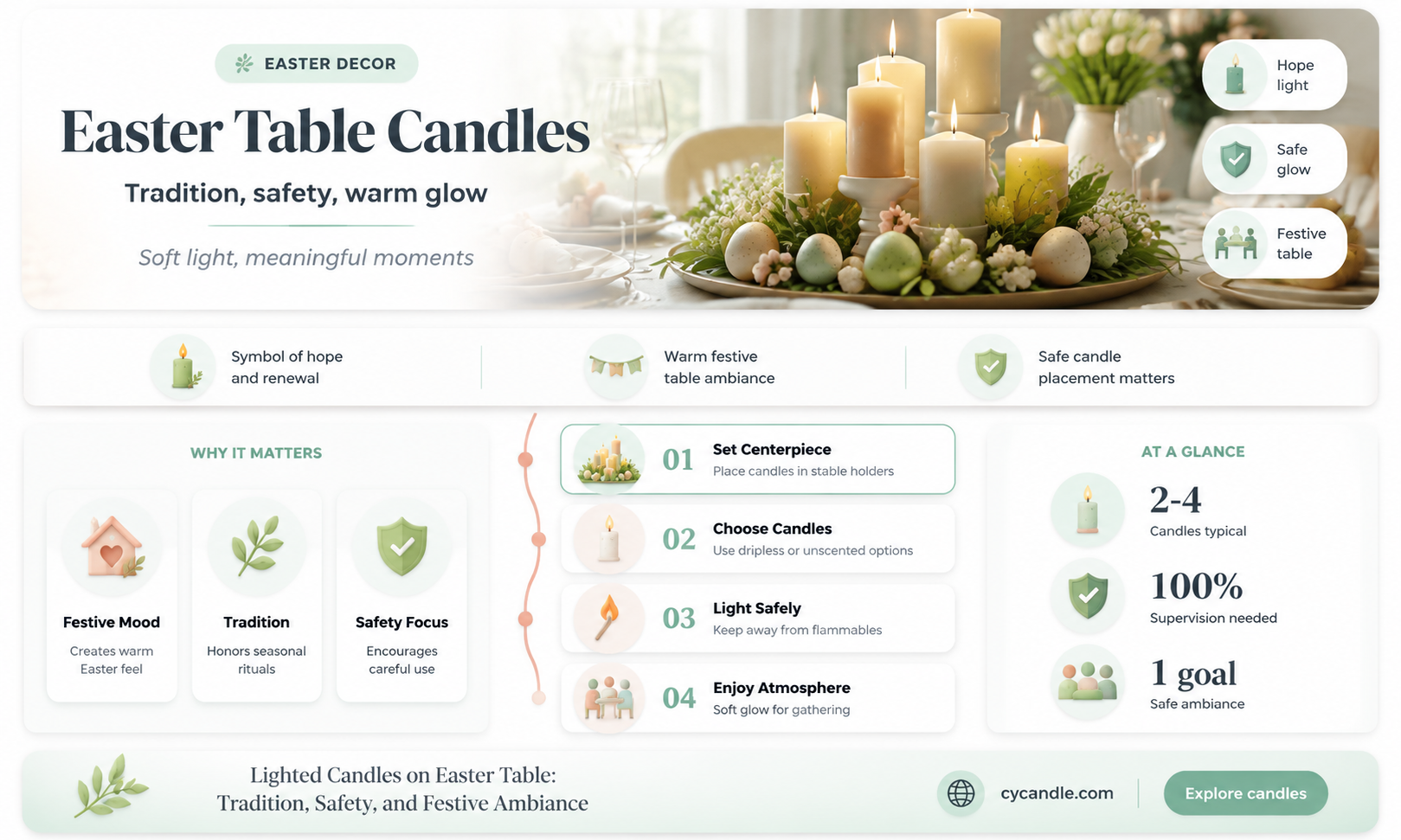 are lighted candles appropriate on easter table