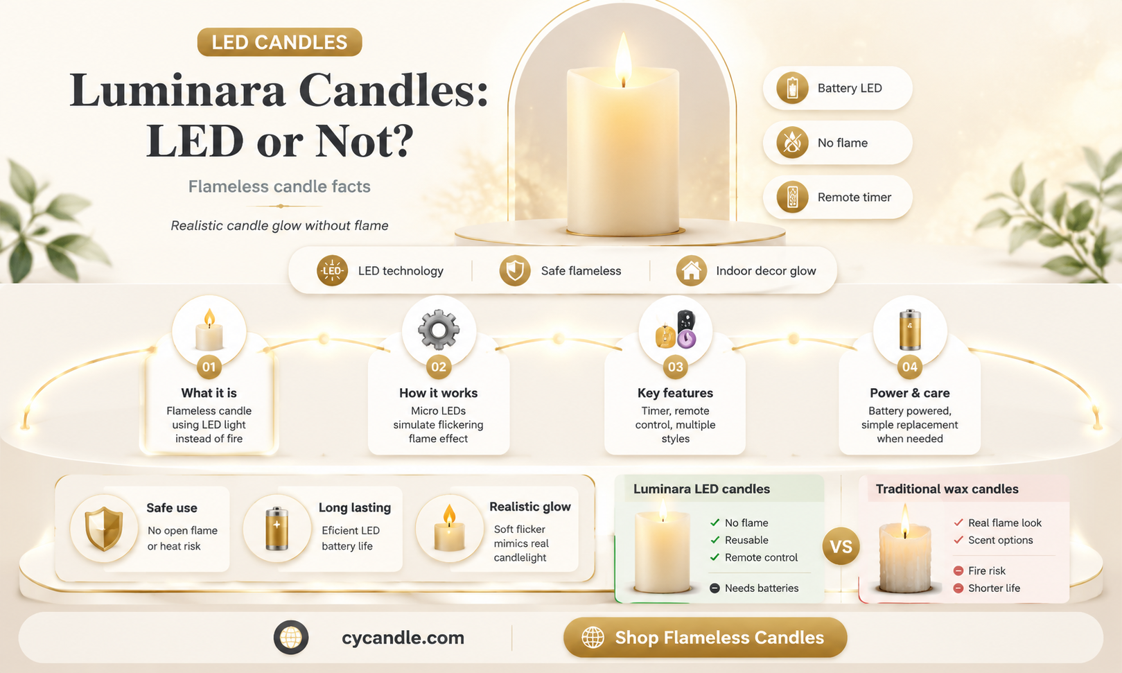 are luminara candles led