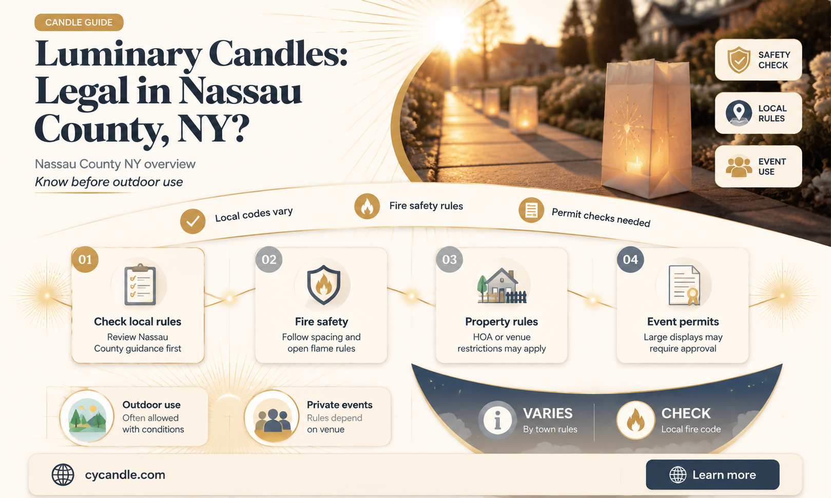 are luminary candles legal in nassau county ny