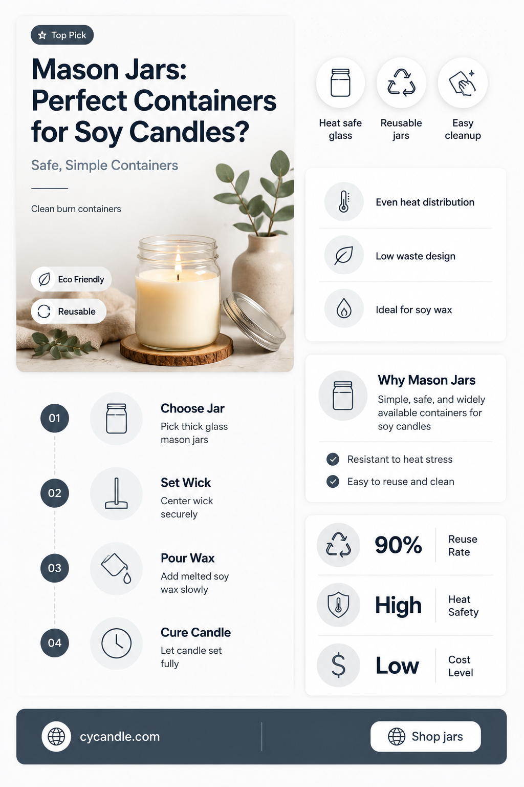 are mason jars suitable for soy candles