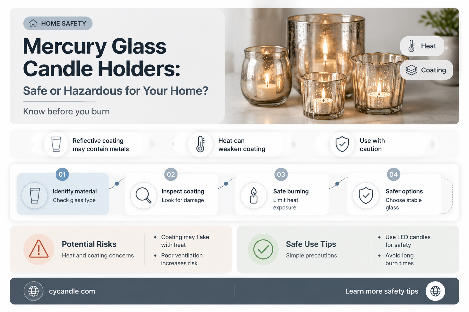 are mercury glass candle holders safe