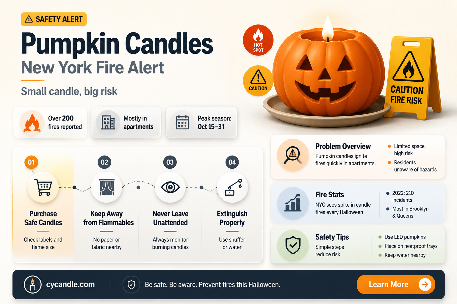 are candles in pumpkins banned in ny