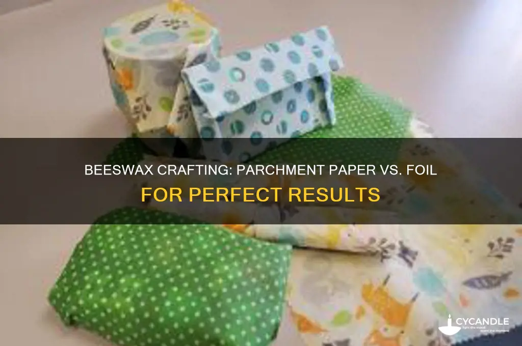 should i pour melted beeswax onto parchment paper or foil