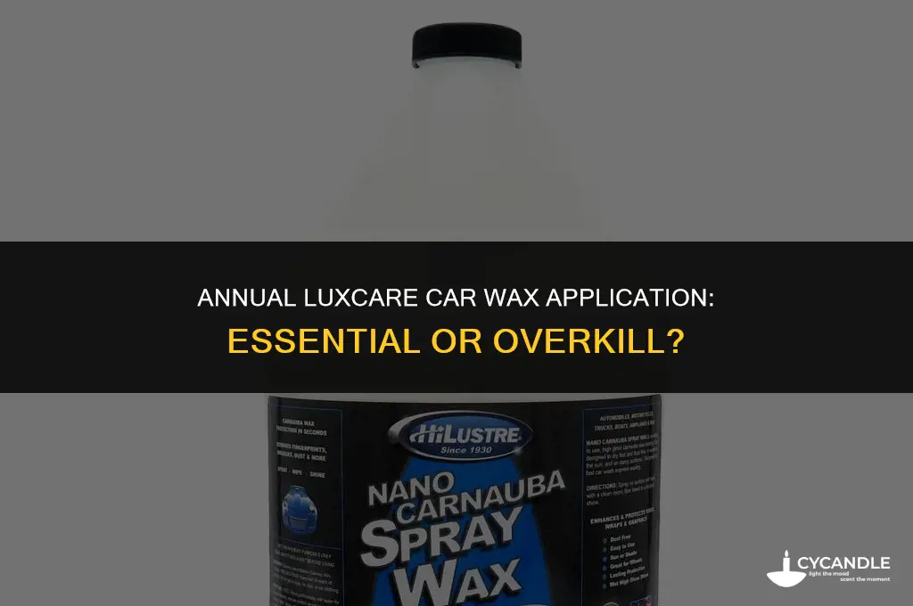 should luxcare car wax be applied yearly