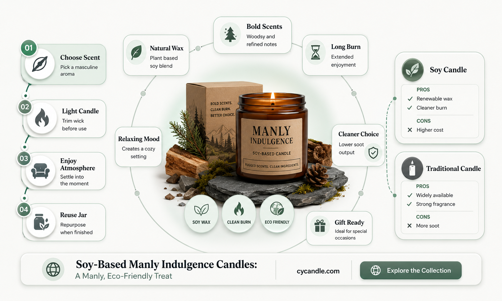 are manly indulgence candles made with soy
