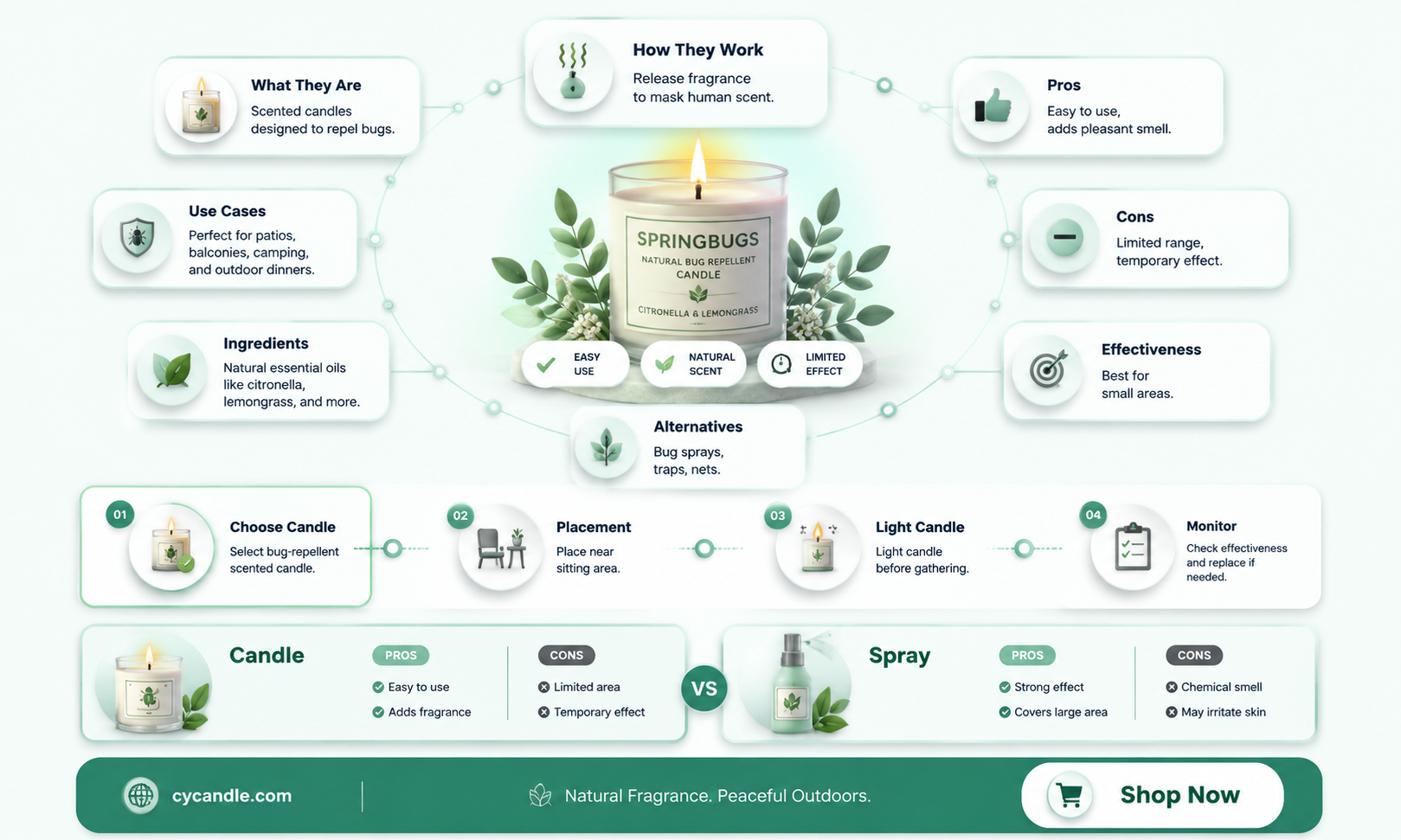 are candles good against springbugs