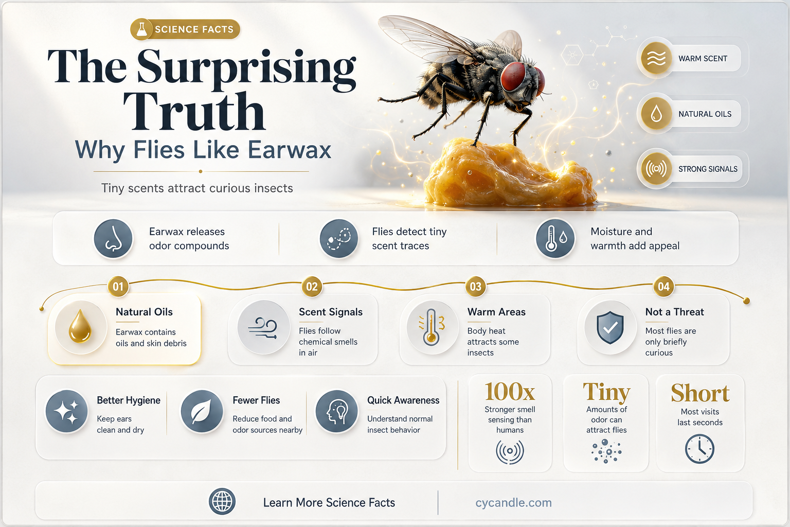 are flies attracted to ear wax