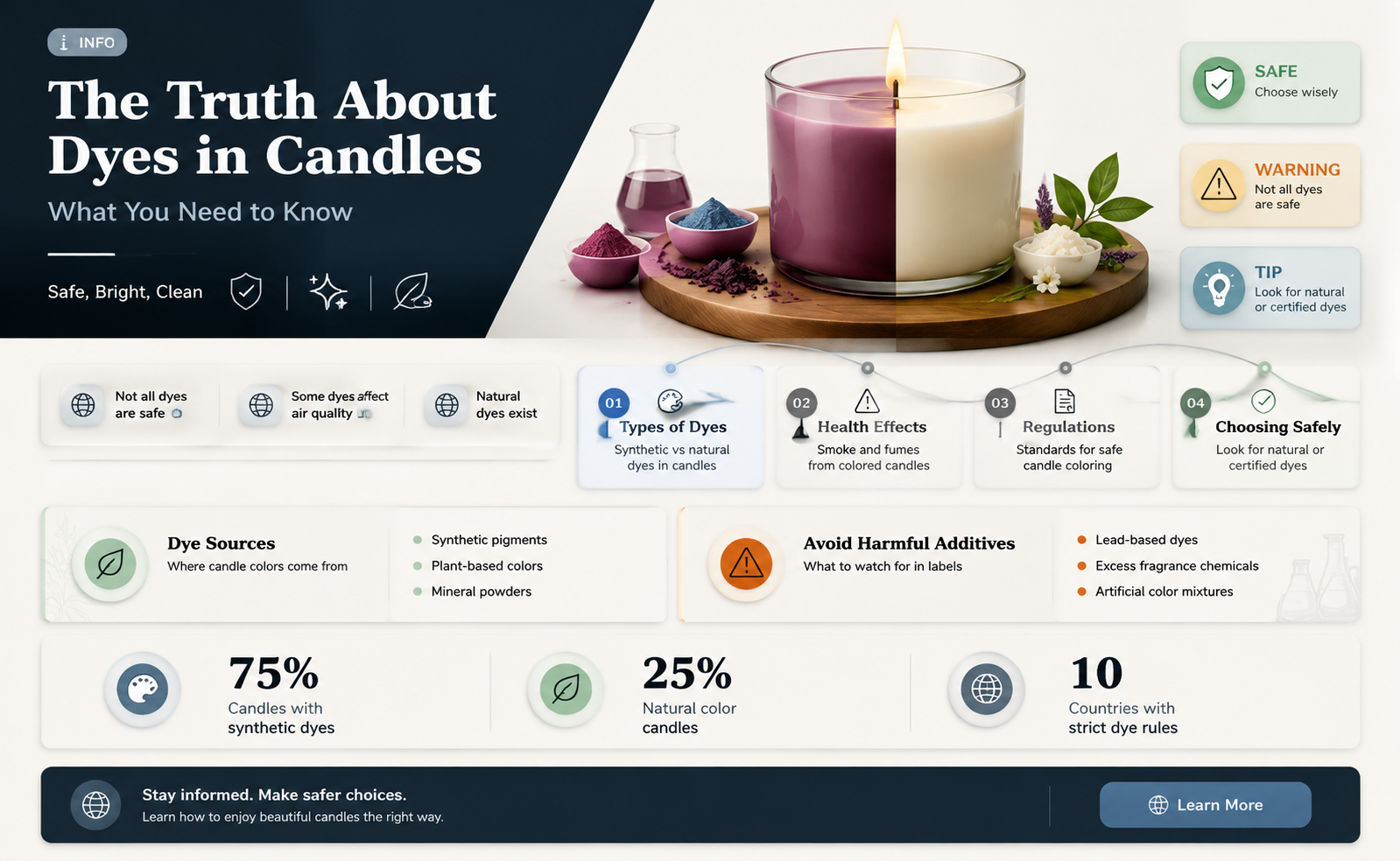 are dyes in candles
