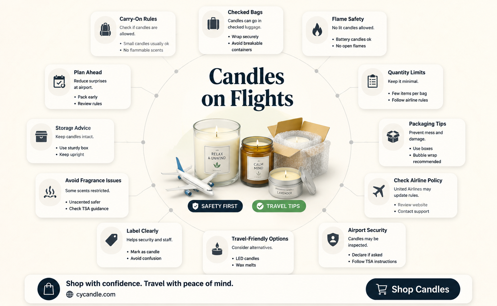 are candles allowed on united flights