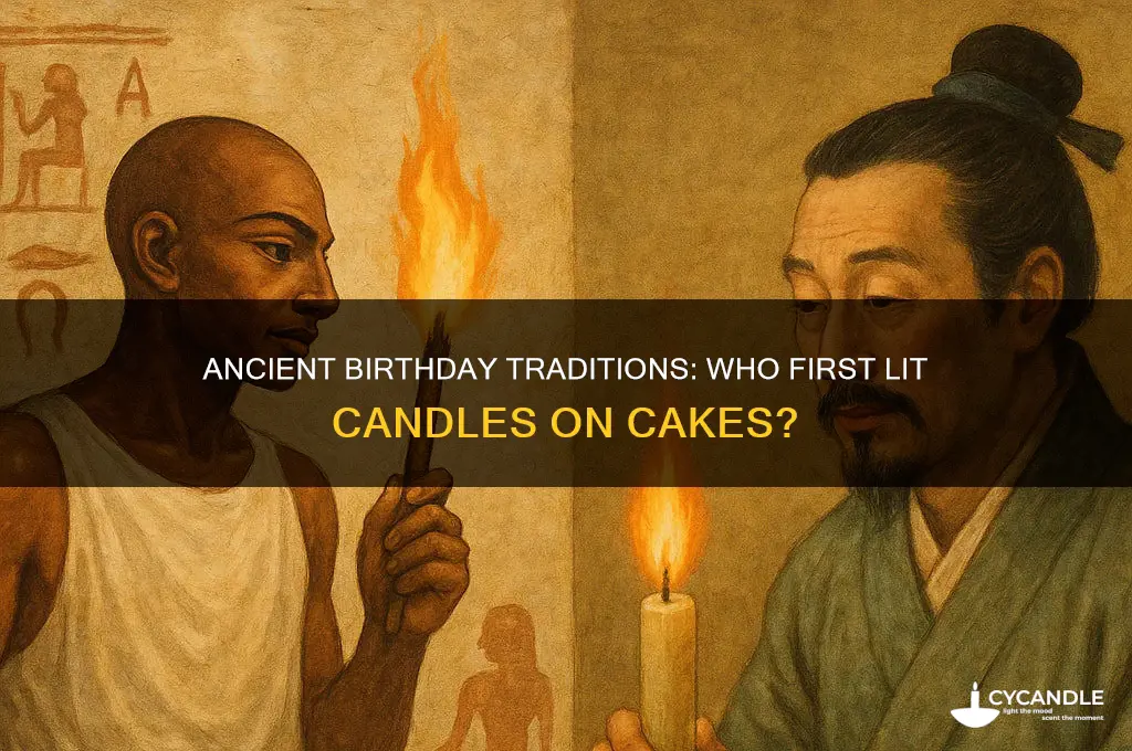what ancient civilization started putting candles on birthday cakes