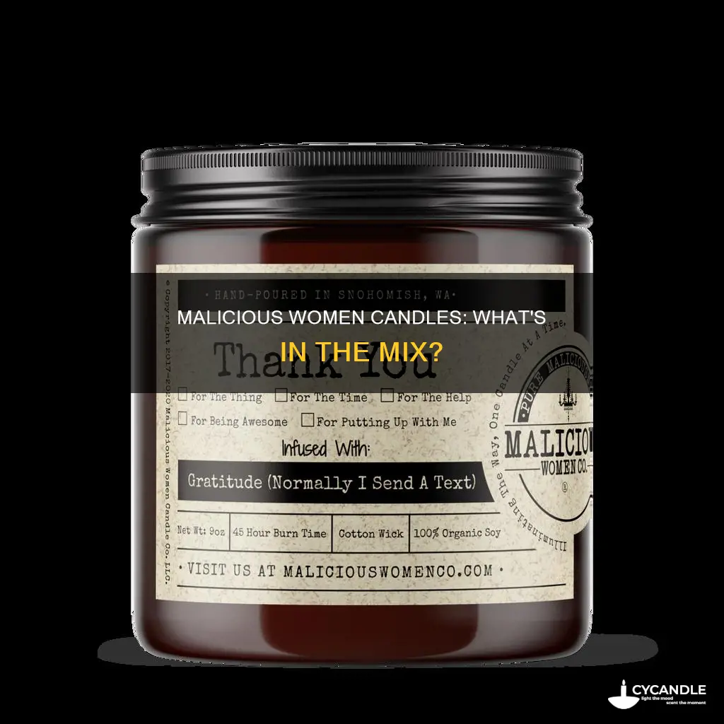what are malicious women candles made with