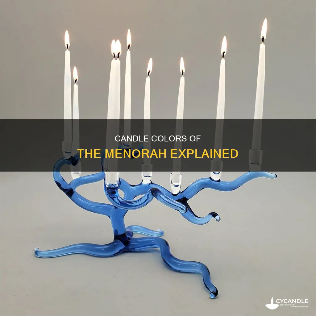 what are the colors of the candles on a menorah