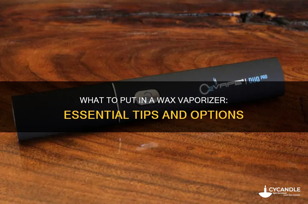 what can go in wax vaporizer
