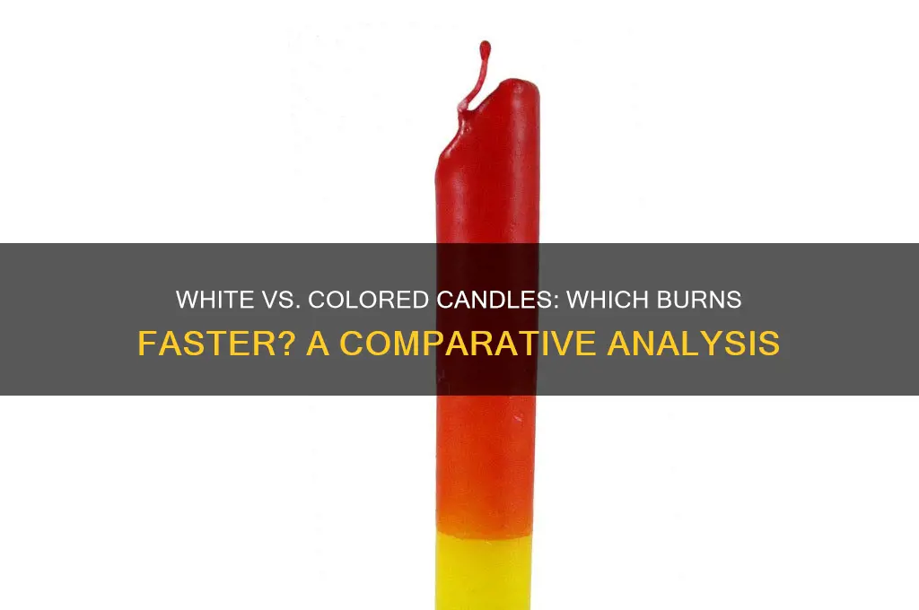 what candle burns faster white or colored