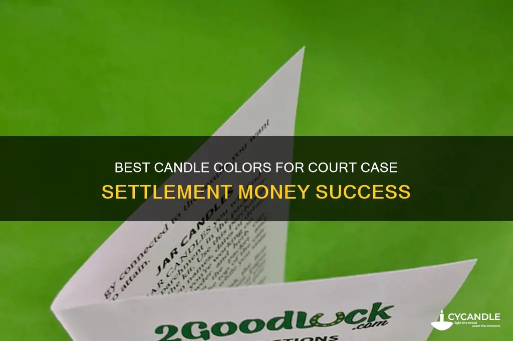 what color candle to burn for court cases settlement money