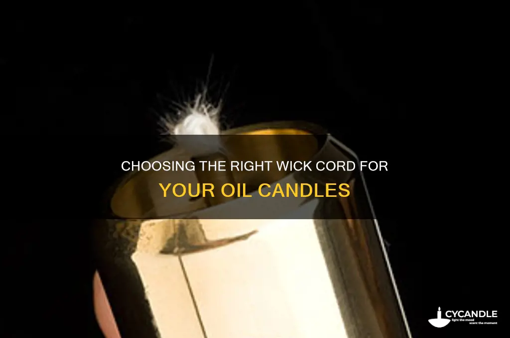 what cord to use for oil candles