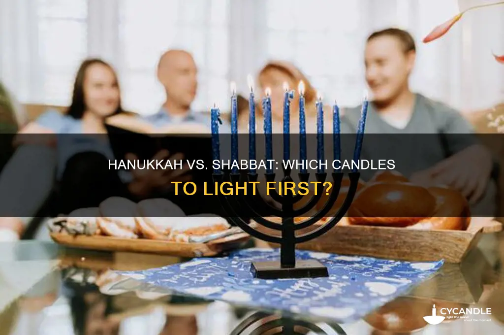 what do you light first hanukkah or shabbat candles