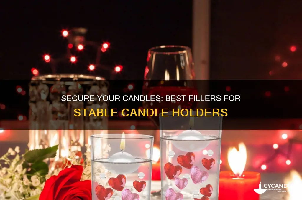 what do you put in candle holder to secure candle