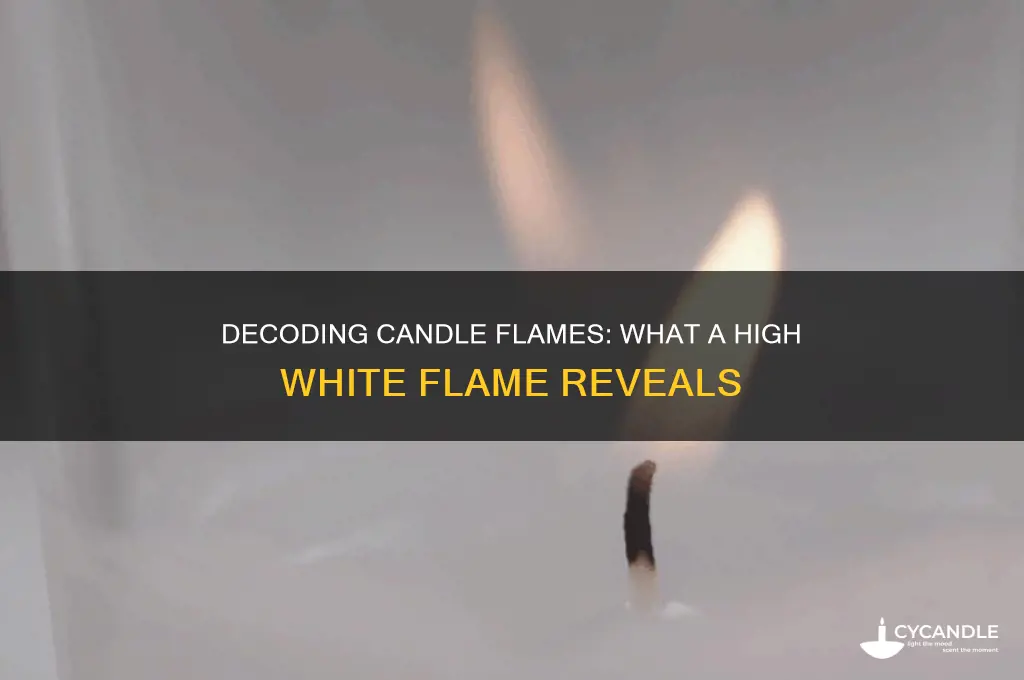 what does a high flame on a white candle mean