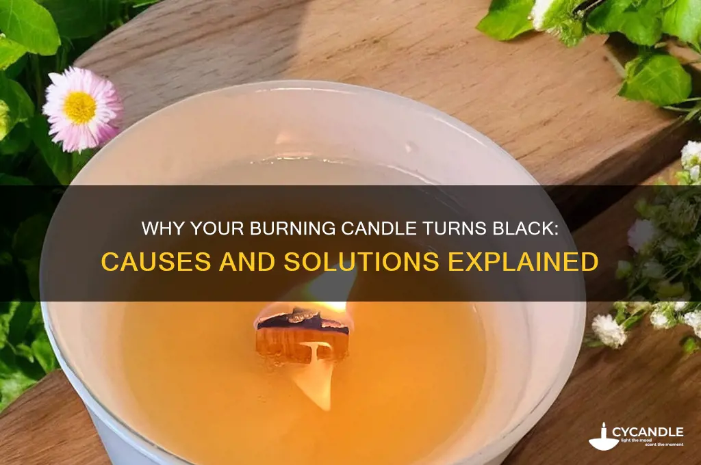 what does it mean when a burning candle turns black
