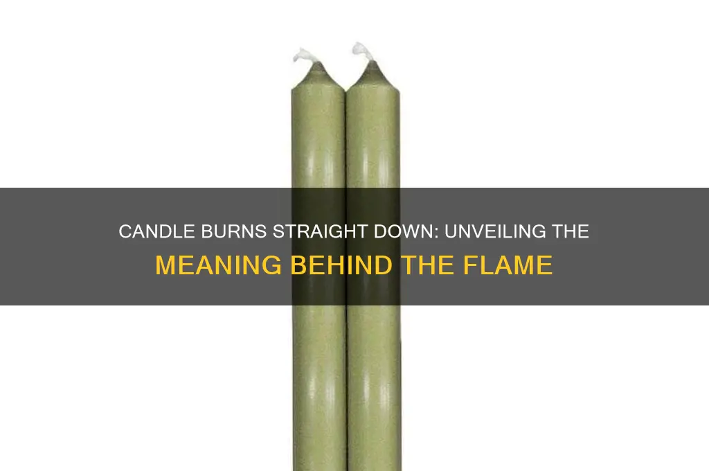 what does it mean when a candle burns straight down