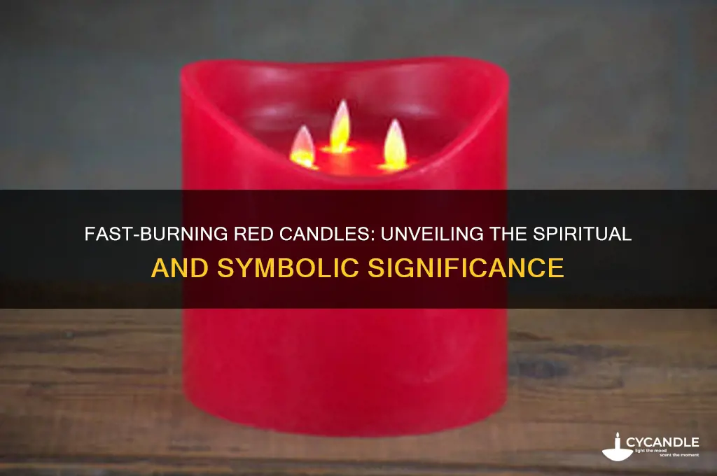 what does it mean when a red candle burns fast