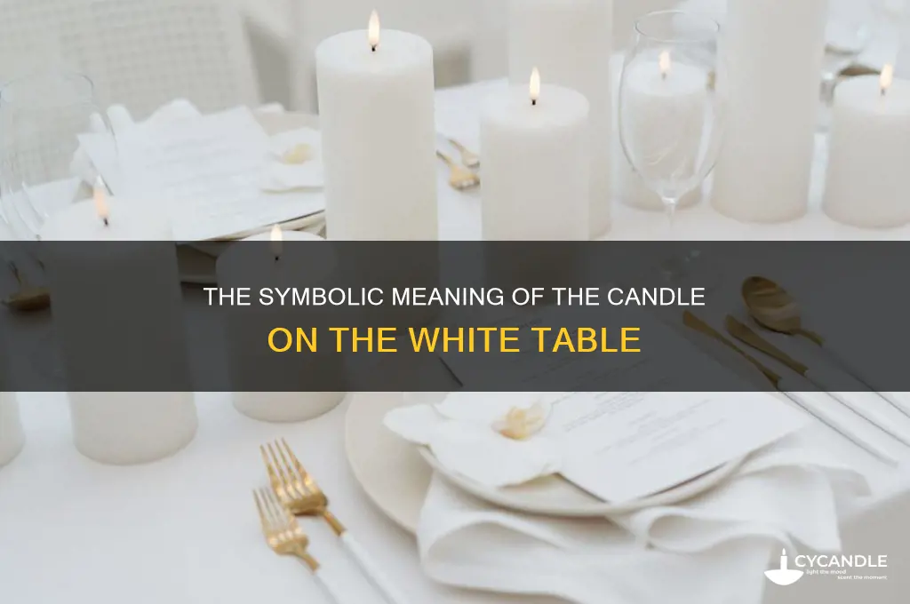 what does the candle mean on the white table