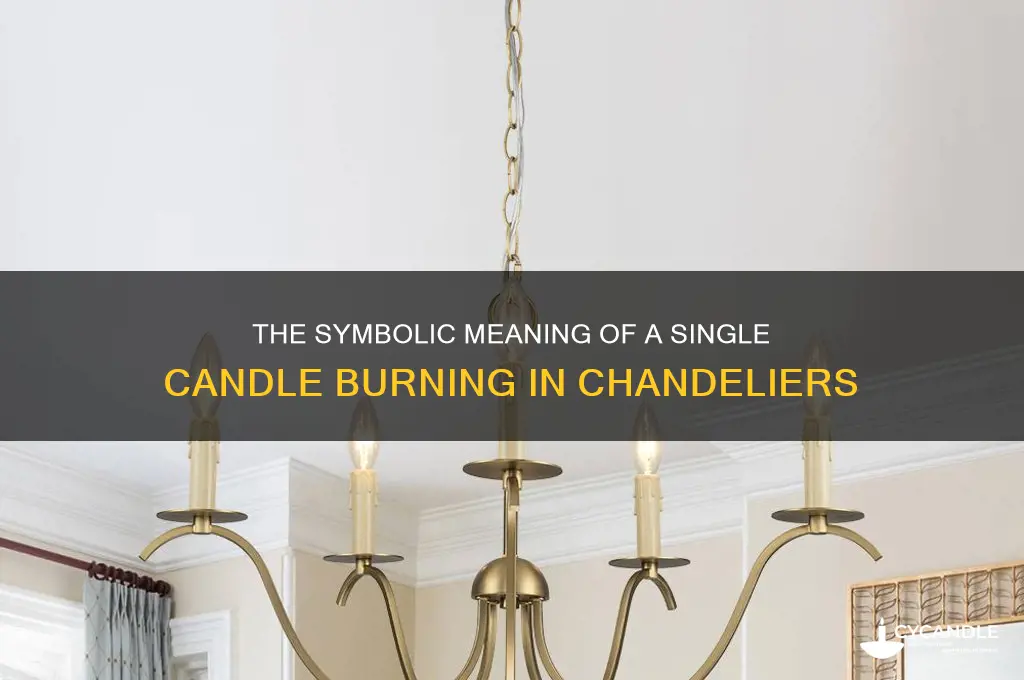 what does the single candle burning in the chandelier represent