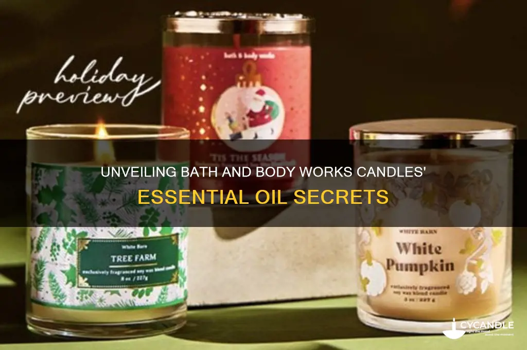 what essential oils are in bath and body works candles