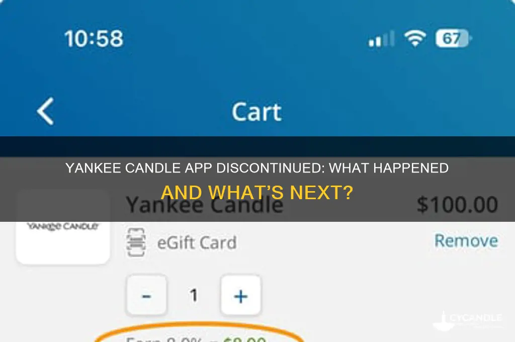 what happened to the yankee candle app