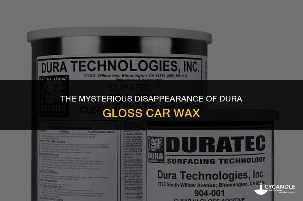 what happened tor dura gloss car wax