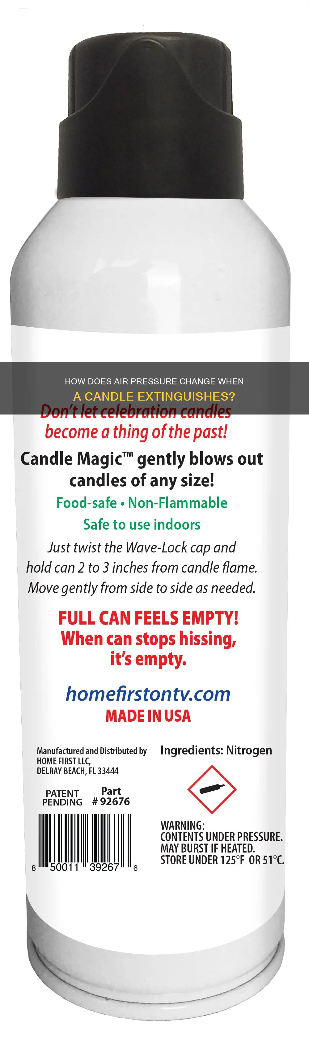what happenes to the pressure when a candle goes out