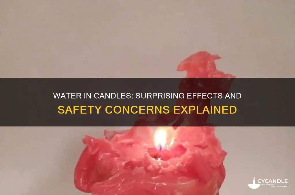 what happens if you put water in a candle