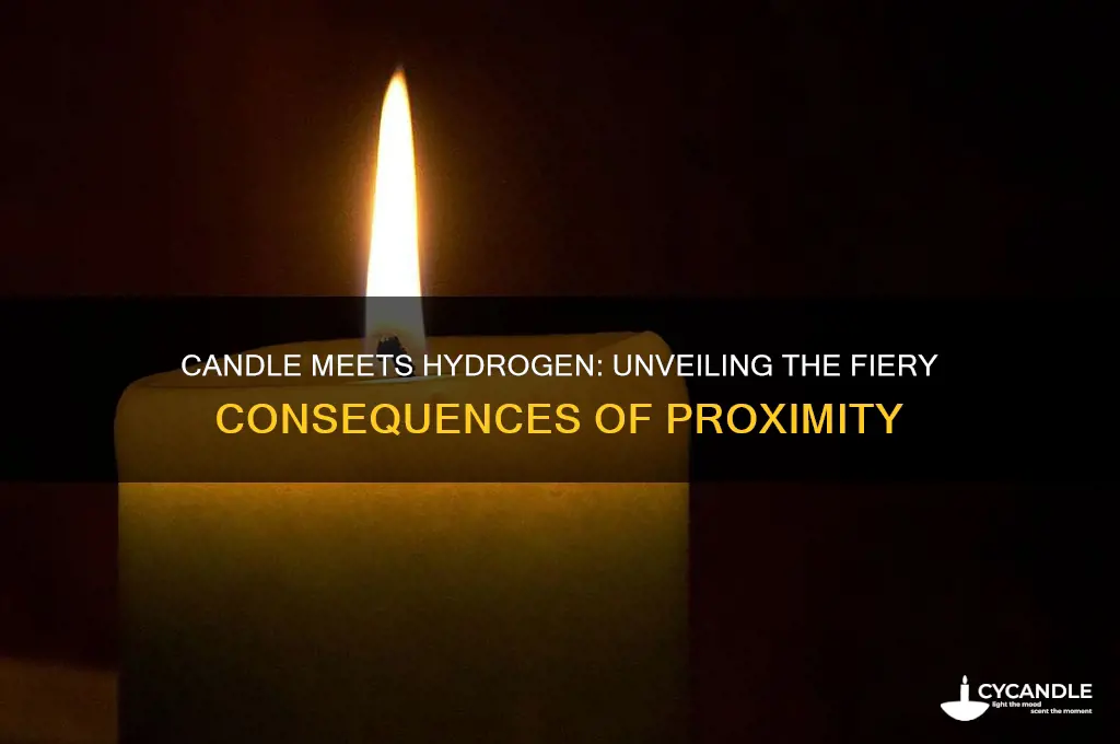 what happens when burning candle is brought near hydrogen gas