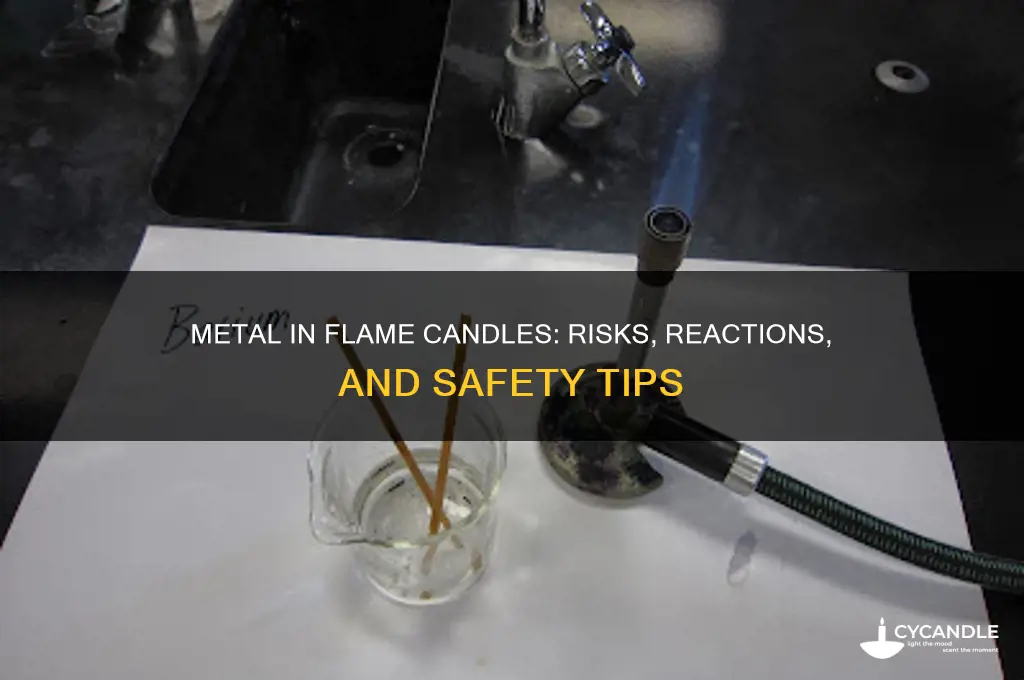 what happens when you put metal in a flame candle