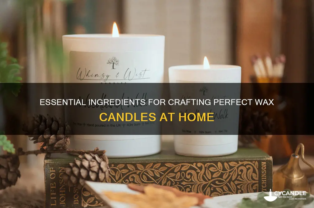 what ingredients are used for wax candles