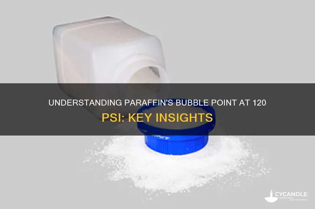 what is the bubble point of paraffin at 120 psi