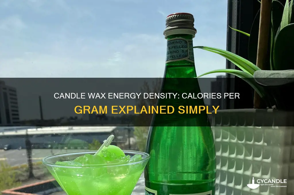 what is the energy per gram of candle wax