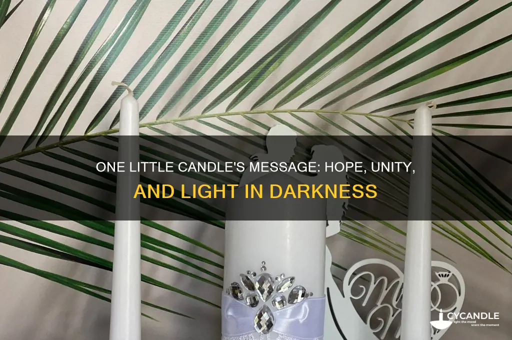 what is the message of the song one little candle